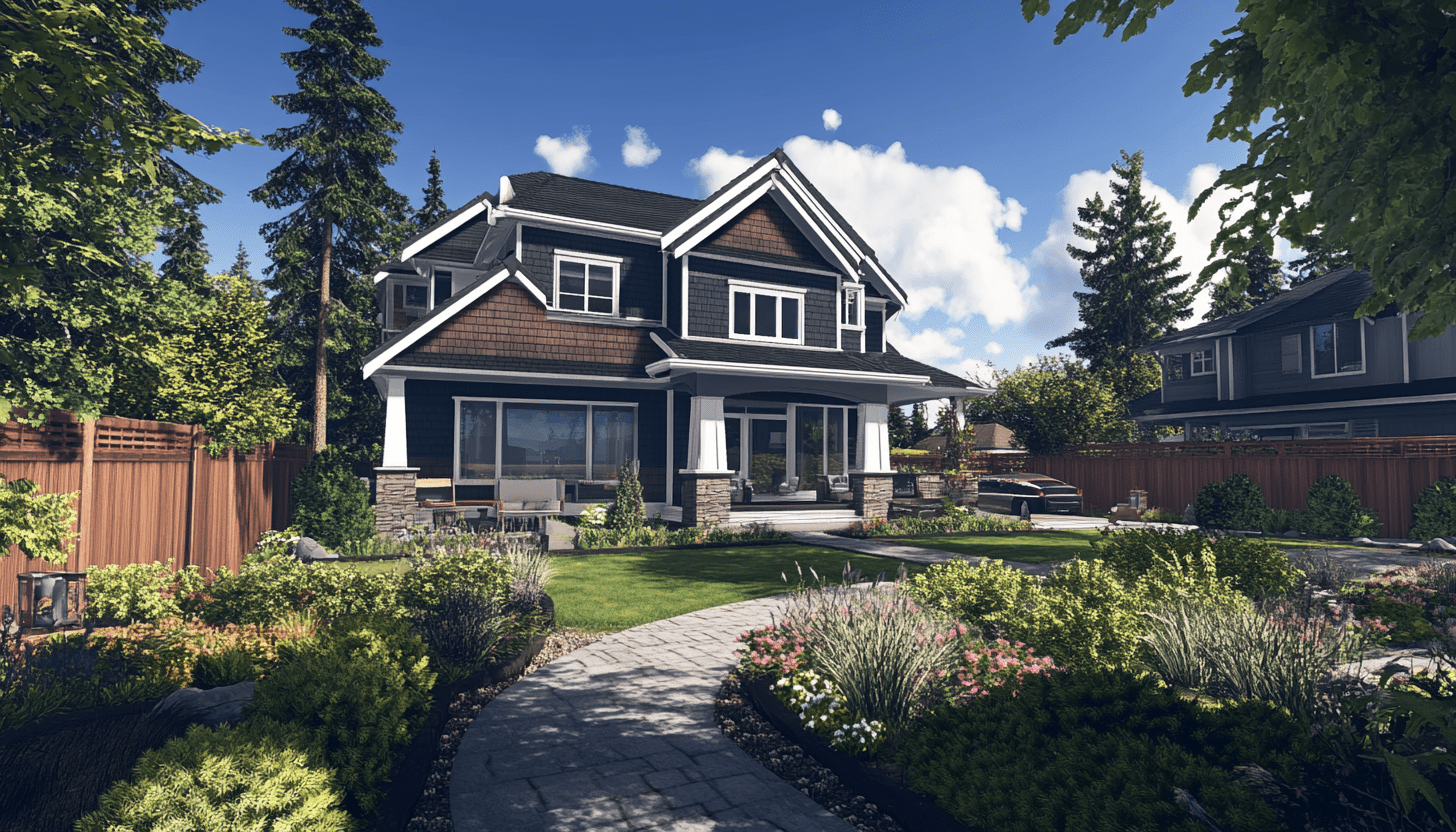 A_beautiful_photo_realistic_mid_sized_home in puget sound-v1 Home in the Pacific Northwest